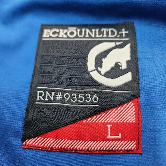 Ecko Unltd Men's Blue Striped Hooded Jacket Full Zip Urban Surf Size L - Picture 4 of 11